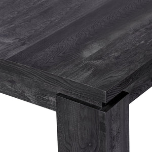 English Elm Dining 60" Rectangular Black Reclaimed Look Dining Table for 6 — Thick Block Legs, Modern MDF Finish B2710P286988