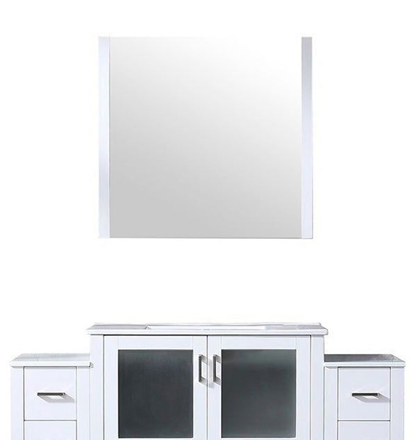 English Elm White Bath Vanity 60 in with Side Cabinets, Soft-Close Drawers, Ceramic Scratch-Resistant Top & Mirror B2731S00960