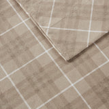 True North by Sleep Philosophy Cozy Flannel Casual Printed Sheet Set TN20-0073 Tan Plaid