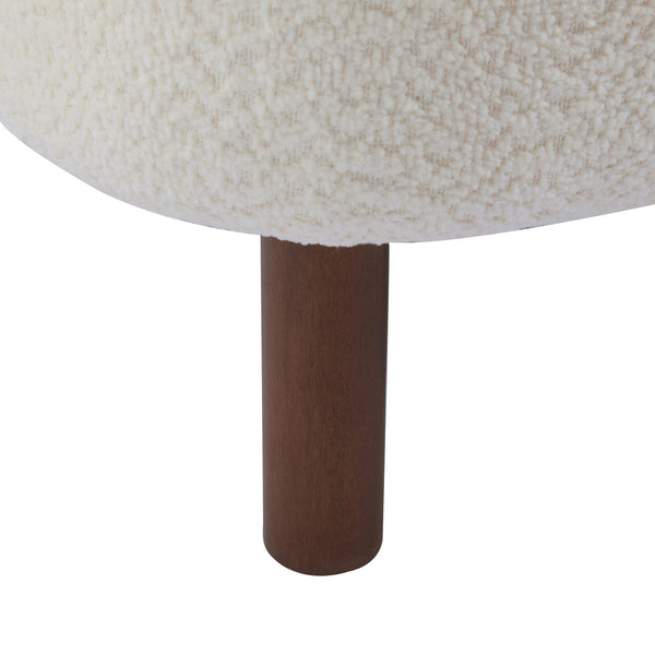 English Elm Christopher Knight Home® - Bella Plush Upholstered Armless Accent Chair with Curved Boucle Design, Birch Wood Legs, Cozy Support Off White 31 L x 27 W x 19 H N776P246078W