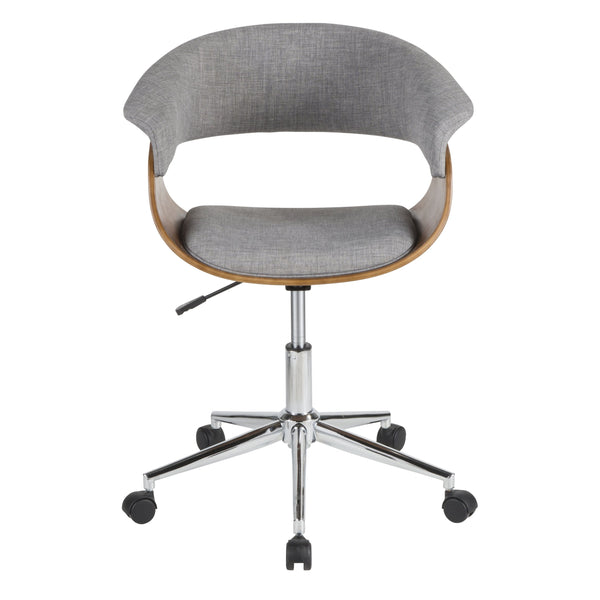 English Elm Task Chair with Chrome Five Star Base Grey Fabric Seat for Modern Home Office Use B202P474198