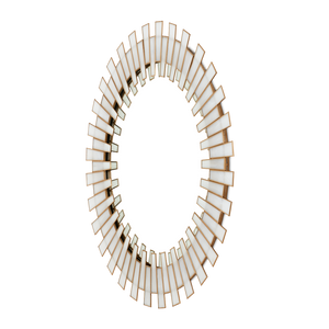 Glasdele Round Mirror - Elegant Antique Brass Edging with Frosted Glass, Perfect for Contemporary Spaces