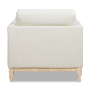 English Elm Jennifer Taylor Home - Knox 36" Modern Farmhouse Arm Chair with Feather-Down Foam, Removable Covers, Flax White Linen B2719P353144