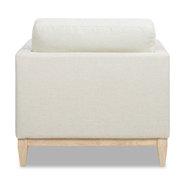 English Elm Jennifer Taylor Home - Knox 36" Modern Farmhouse Arm Chair with Feather-Down Foam, Removable Covers, Flax White Linen B2719P353144