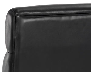 Sunpan Collin Office Chair - Stylish Bovine Leather with Elegant Iron Frame for Modern Workspace Comfort Brushed Gold, Brown, Cortina Black Leather