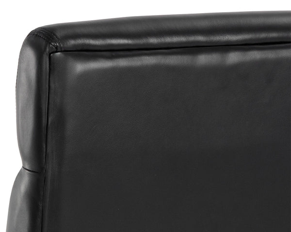 Sunpan Collin Office Chair - Stylish Bovine Leather with Elegant Iron Frame for Modern Workspace Comfort Brushed Gold, Brown, Cortina Black Leather