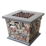 Christopher Knight Home® - Noble House - Carson Outdoor Square Fire Pit, Stone