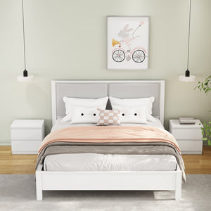 English Elm 19.7-inch Matte Finish Nightstand with Touch Release Drawers for Minimalist Bedrooms White W3151P407885