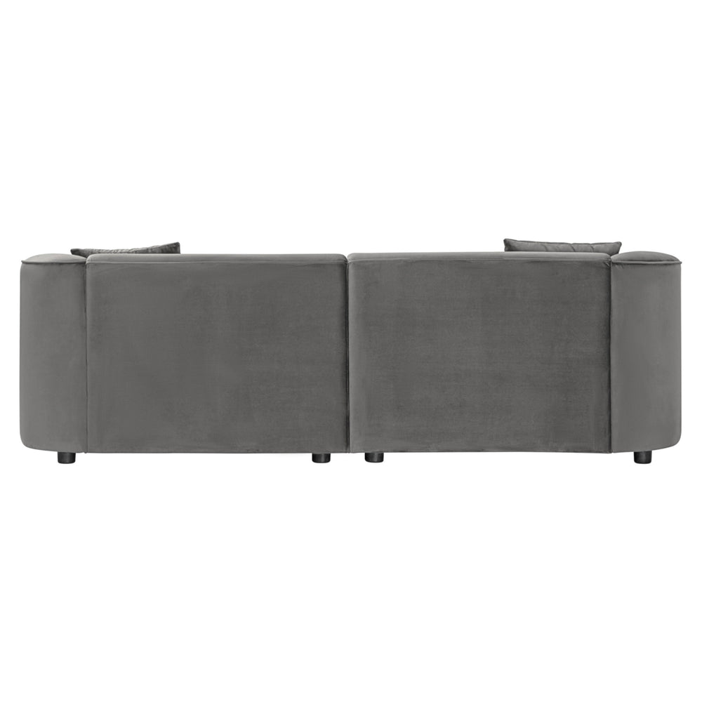 English Elm Package Curved Upholstered Sofa Off-white Fabric Sculptural Modern Living Room Seating Grey N767P232387G