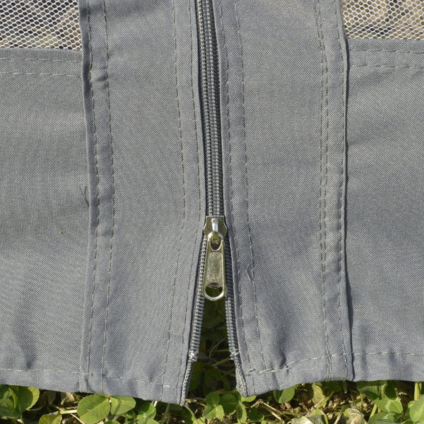 English Elm Outsunny 12' X 12' Round Outdoor Gazebo Canopy With Double Roof, Netting, Curtains & Steel Frame W2225P174236-GIGA