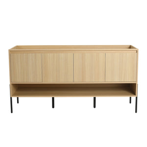 English Elm 60" Freestanding Bathroom Vanity Cabinet Only, 4 Soft-Close Doors, KD Packing, Durable 67.7x23x7.9 W1972P199464