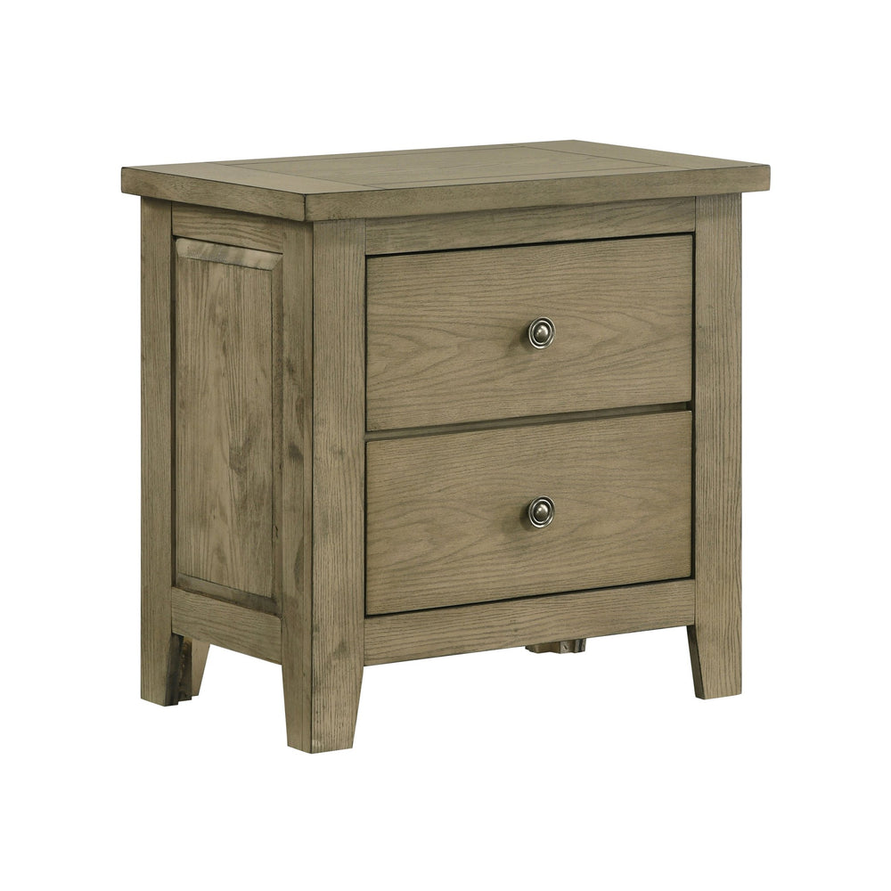 English Elm 2-drawer White Gloss Nightstand with Usb Charging Ports and Geometric Drawer Fronts B016P453621
