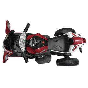 English Elm 6v Kids Ride on Motorcycle with Led Wheels Mp3 Player and Sport Bike Style for Toddlers Red W1760110304