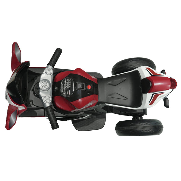 English Elm 6v Kids Ride on Motorcycle with Led Wheels Mp3 Player and Sport Bike Style for Toddlers Red W1760110304