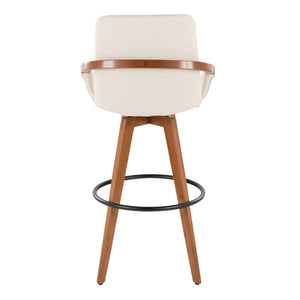 English Elm Dining/accent Chair Solid Wood Tapered Legs Cream Upholstery Mid-century Modern Seating Cream B202P471199
