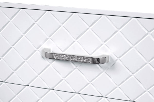 English Elm Livorno Embossed Silver Champagne Chest with Felt-Lined Top Drawer, Dovetail Full-Extension Drawers, Mirror Trim Accents Silver+White 50 L x 39 W x 20 H B078P286324