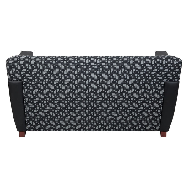 OSP Home Furnishings 2 Tone Upholstered Lounge Chair with Black Arms Cherry Legs Padded Seat Modern Style SF8472-K107/R107