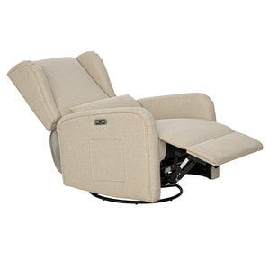 JLA Home Madison Park - Power Recliner Plush 3‑in‑1 Swivel Glider with USB/USB‑C Charging, Storage Pocket, Linen Look Fabric MP103-1271