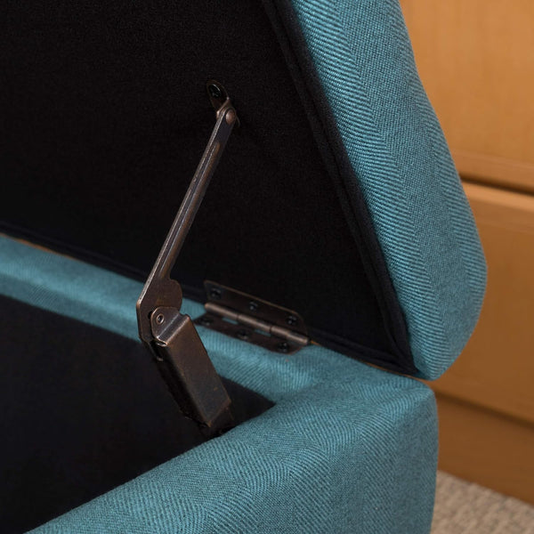 English Elm Christopher Knight Home® - Home Tufted Ainsley Button Storage Ottoman Bench with Hinged Lid, 38" Wide Fabric Seat, Birch Legs, Stylish Hidden Storage for Living Room or Bedroom Teal 74491.00TEL