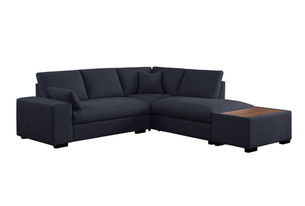 English Elm Joviel Woven Fabric Sectional with Chaise Ottoman Pocket Coil Living Room Sofa B2749S00249