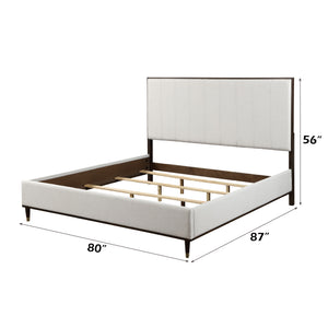 English Elm Carena E.King 5-Piece Bedroom Set in Brown/Gray/White – Upholstered Bed, Dresser, Chest, Mirror, Nightstand B2726S00445