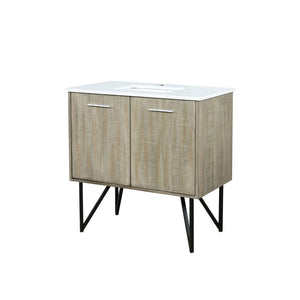 English Elm Rustic Acacia Bath Vanity 36 In. W X 20 In. D, Cultured Marble Top With Soft-Close Cabinet Storage B2731P259678-GIGA