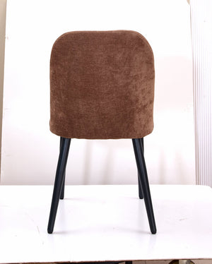 English Elm Dark Brown Suede Armless Dining Chairs with Sleek Metal Legs Foam Padded Set of 2 T3967P431251