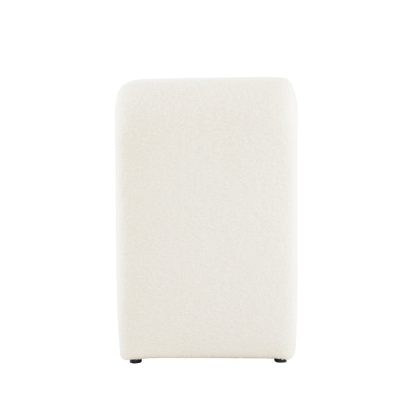 English Elm Christopher Knight Home® - 24'' Boucle stool with inverted U design, cozy loop-pile seating, durable rubberwood footrest, modern set of 2 White N780P187017K