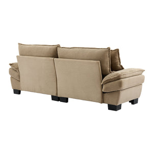 English Elm Corduroy Modern Sofa Sleeper Loveseat with Double-Layer Cushions, Two Pillows, Sturdy Frame 84" khaki W676P227338