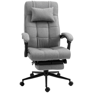 English Elm Vinsetto High-Back Ergonomic Office Chair With Retractable Footrest, Padded Armrests & Swivel Design W2225P200858-GIGA