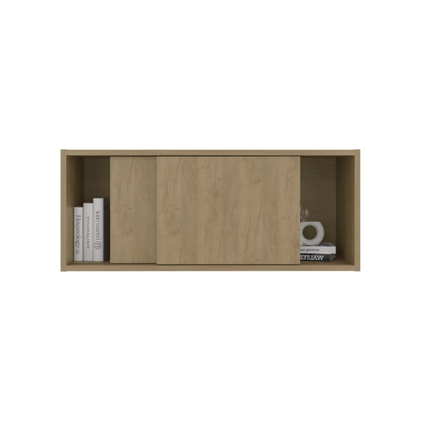 English Elm Bahia Floating Wall Cabinet Natural Oak Finish Modern Scandinavian Shelf Storage Beige B128P473983