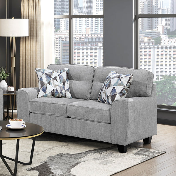 English Elm Durable Chenille Upholstered Loveseat with Pocket Coil Support and Contemporary Style Gray B011P474325