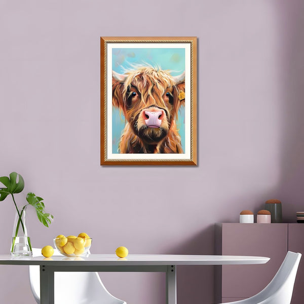 English Elm Set Of 2 Highland Cow Framed Canvas Prints – Rustic Farmhouse Wall Art For Living Rooms & Bedrooms T3976P383235-GIGA