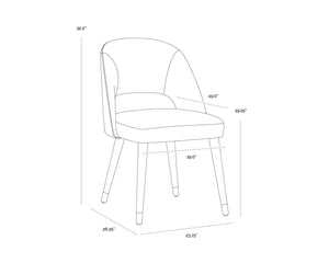 Sunpan MONAE Barrel-Back Dining Chair in Abbington Black - Vintage Charm Meets Modern Comfort & Style 107439
