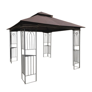 English Elm Same 10x10 Outdoor Gazebo with Vented Dual Roof Mesh Walls Steel Frame Patio W419P461620