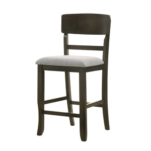 English Elm Kimberly Stackable Counter Stools Black Wood Frame Gray Upholstered Seat Set of 2 B056P416866