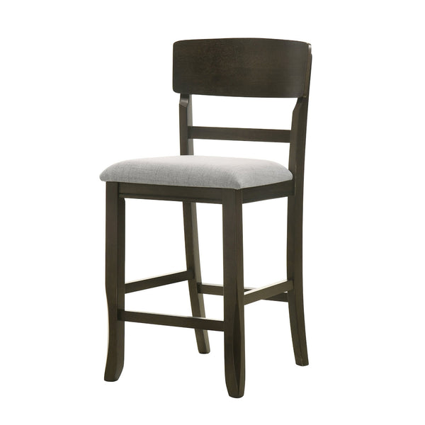 English Elm Kimberly Stackable Counter Stools Black Wood Frame Gray Upholstered Seat Set of 2 B056P416866