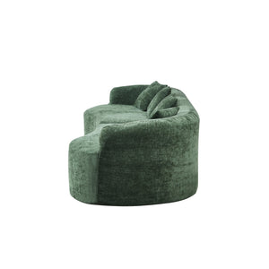 English Elm 111" L Shaped Cloud Sofa Plush Chenille Upholstered High Density Foam Apartment Living Room Green W1669S00056