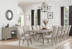 English Elm Grey Modern Padded Side Chairs Set Of 2 - Stylish Upholstered Seating With Grey Oak Accents B062P209278