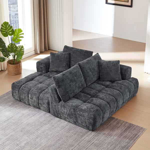English Elm Chenille L-Shape Oversized Sofa With Luxury Comfort, Minimalist Design & No Assembly For Any Space W2339S00079