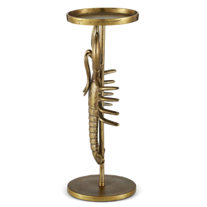 Georgetown Brass Drinks Table: Whimsical Lobster Accent for Coastal Homes, Perfect for Happy Hour!