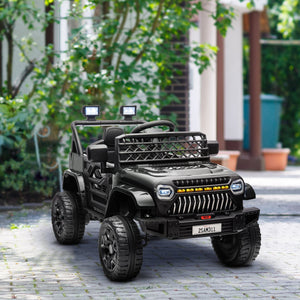 English Elm Qaba 12v Battery Powered Kids Ride on Utv with Spring Suspension and Remote Black W2225P249877