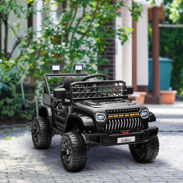 English Elm Qaba 12v Battery Powered Kids Ride on Utv with Spring Suspension and Remote Black W2225P249877