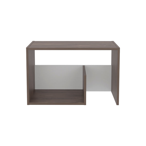 English Elm Side Table Sallis — Compact Engineered Wood Accent Table with Open Shelf, Portable Space-Saving Design Multi B092P309176