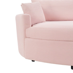English Elm Oversized Double Chaise Lounge Sofa With Usb Ports - Cozy Pink Upholstered Loveseat For Relaxation N719S002160P-GIGA