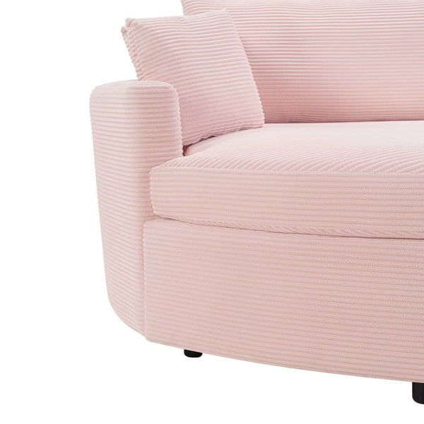 English Elm Oversized Double Chaise Lounge Sofa With Usb Ports - Cozy Pink Upholstered Loveseat For Relaxation N719S002160P-GIGA