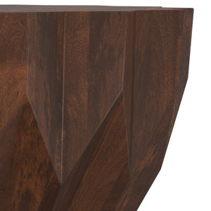 English Elm Turnbull Round Mango Wood Coffee Table Sculptural Faceted Edge Low Profile Modern B136P429094