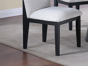 English Elm White Fabric Dining Chair Set of 2 – Cozy Upholstered Seat & Back, Arched Cutout, Sleek Frame Appeal Black,White 22 L x 41 W x 16 H B011P334828