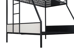 English Elm Contemporary Twin-over-Full Bunk Bed with Sturdy Metal Frame, Two-Tone Finish, Space-Saving Design Black 77 L x 14 W x 10 H B2741P347311