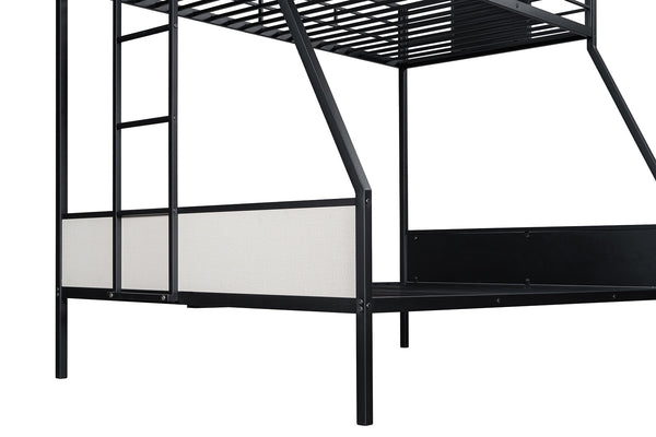 English Elm Contemporary Twin-over-Full Bunk Bed with Sturdy Metal Frame, Two-Tone Finish, Space-Saving Design Black 77 L x 14 W x 10 H B2741P347311